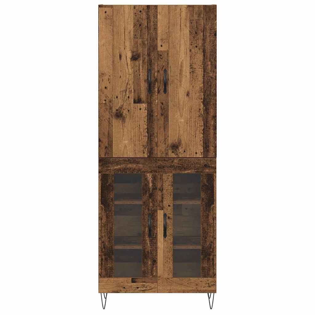Highboard 2 stk. Gammelt træ 69,5 x 34 x 180 cm Konstrueret træ