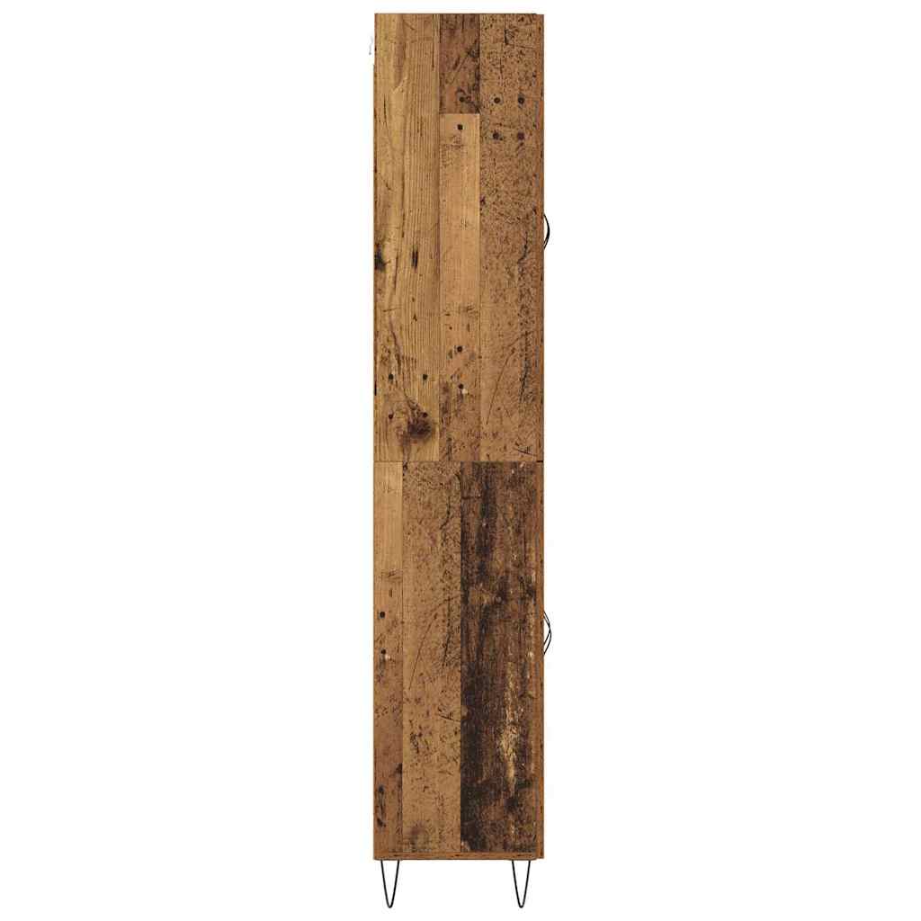 Highboard 2 stk. Gammelt træ 69,5 x 34 x 180 cm Konstrueret træ