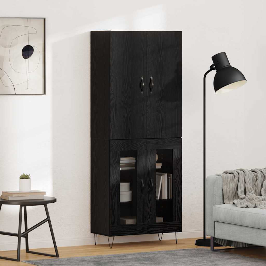 Highboard 2 stk. Sort eg 69,5 x 34 x 180 cm Konstrueret træ