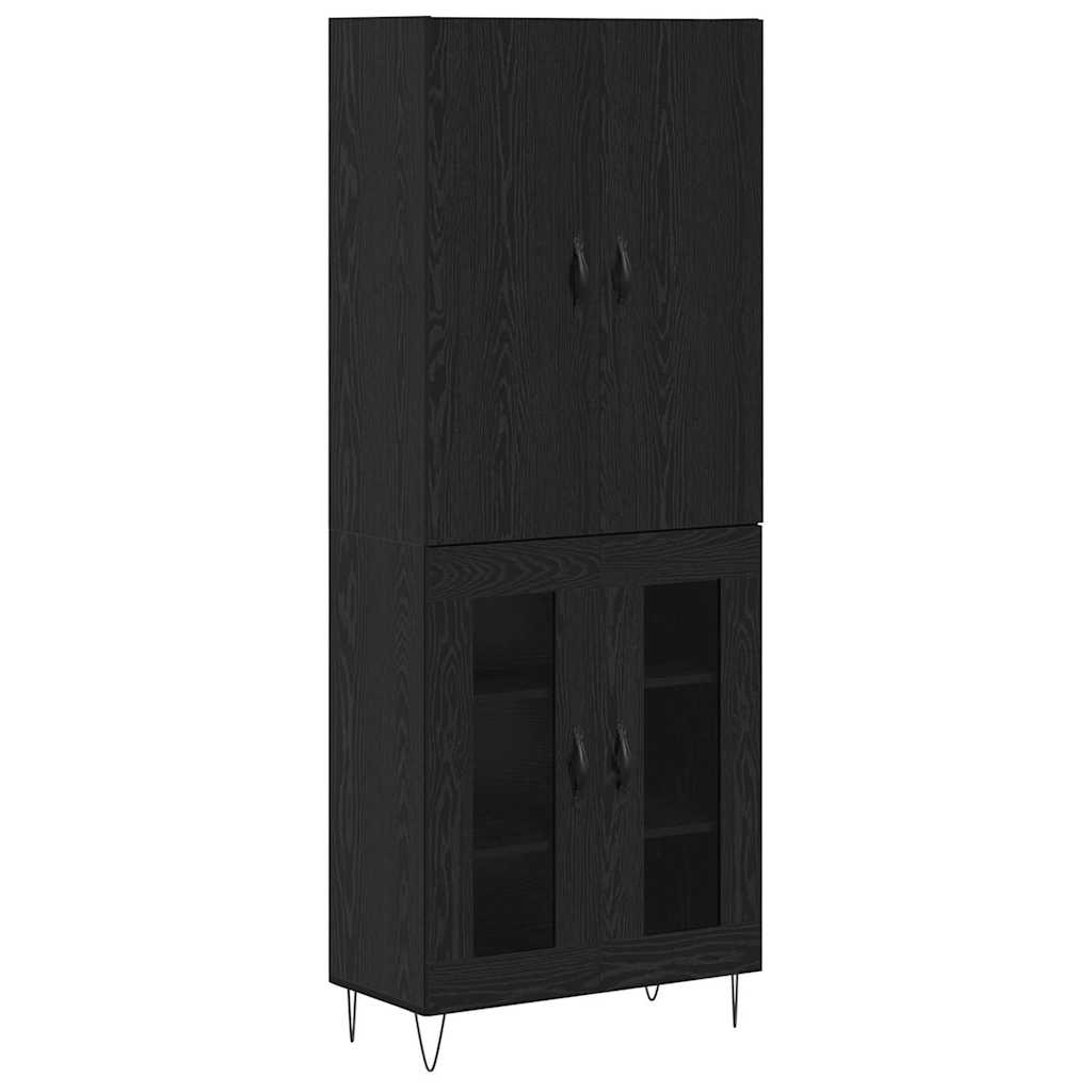 Highboard 2 stk. Sort eg 69,5 x 34 x 180 cm Konstrueret træ