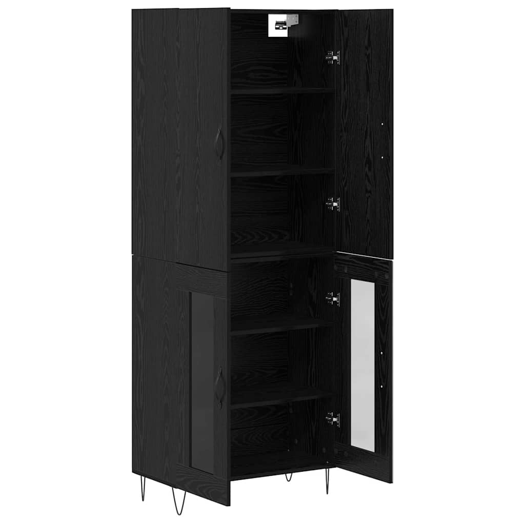 Highboard 2 stk. Sort eg 69,5 x 34 x 180 cm Konstrueret træ