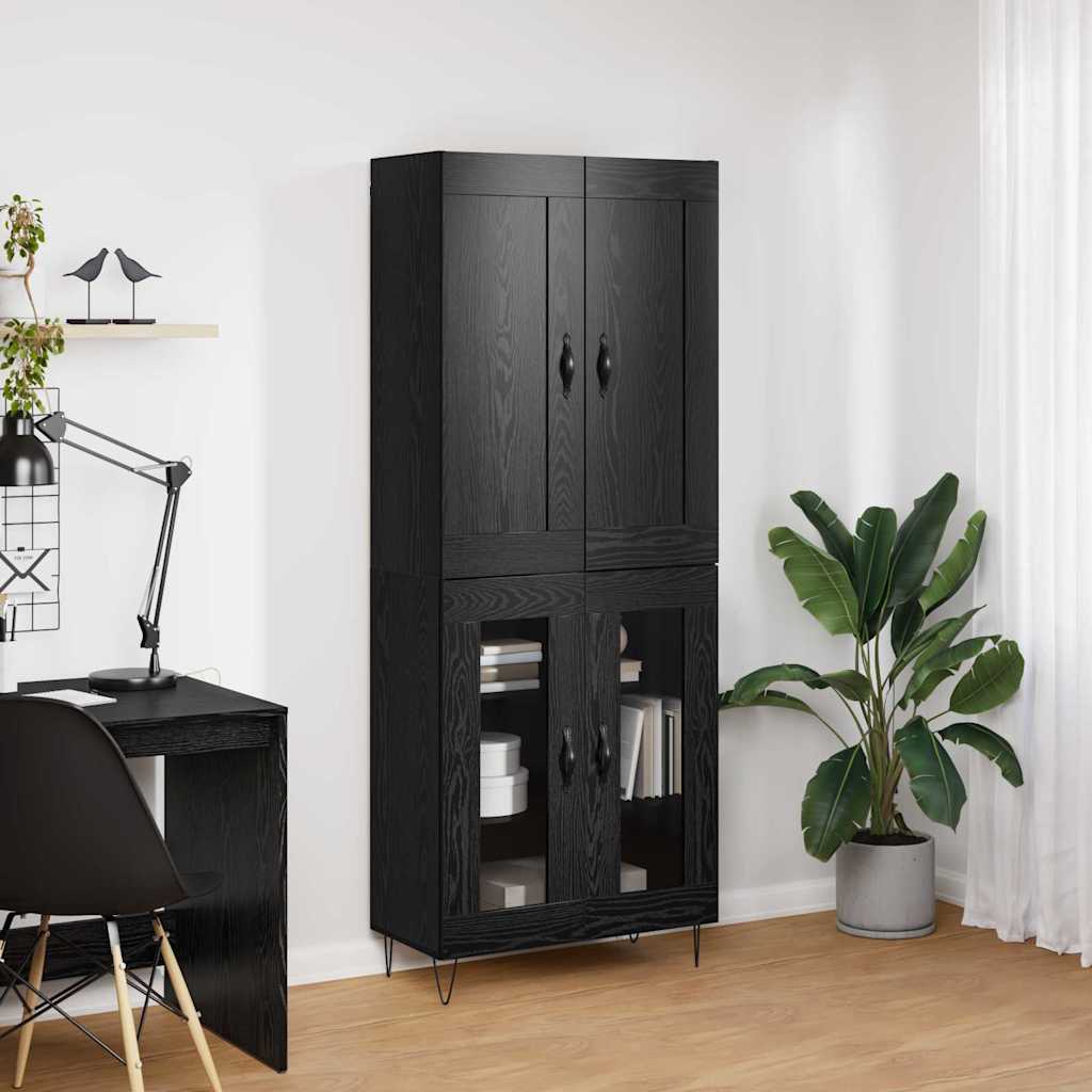 Highboard Sort eg 69,5 x 34 x 180 cm Konstrueret træ