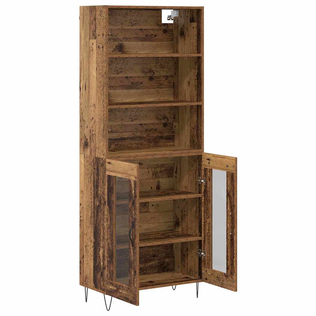 Highboard 2 stk. Gammelt træ 69,5 x 34 x 180 cm