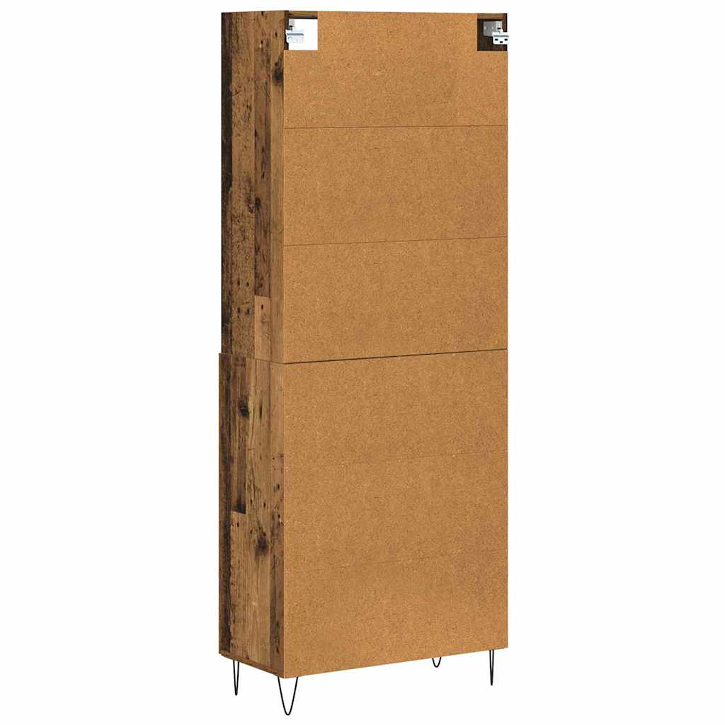 Highboard 2 stk. Gammelt træ 69,5 x 34 x 180 cm