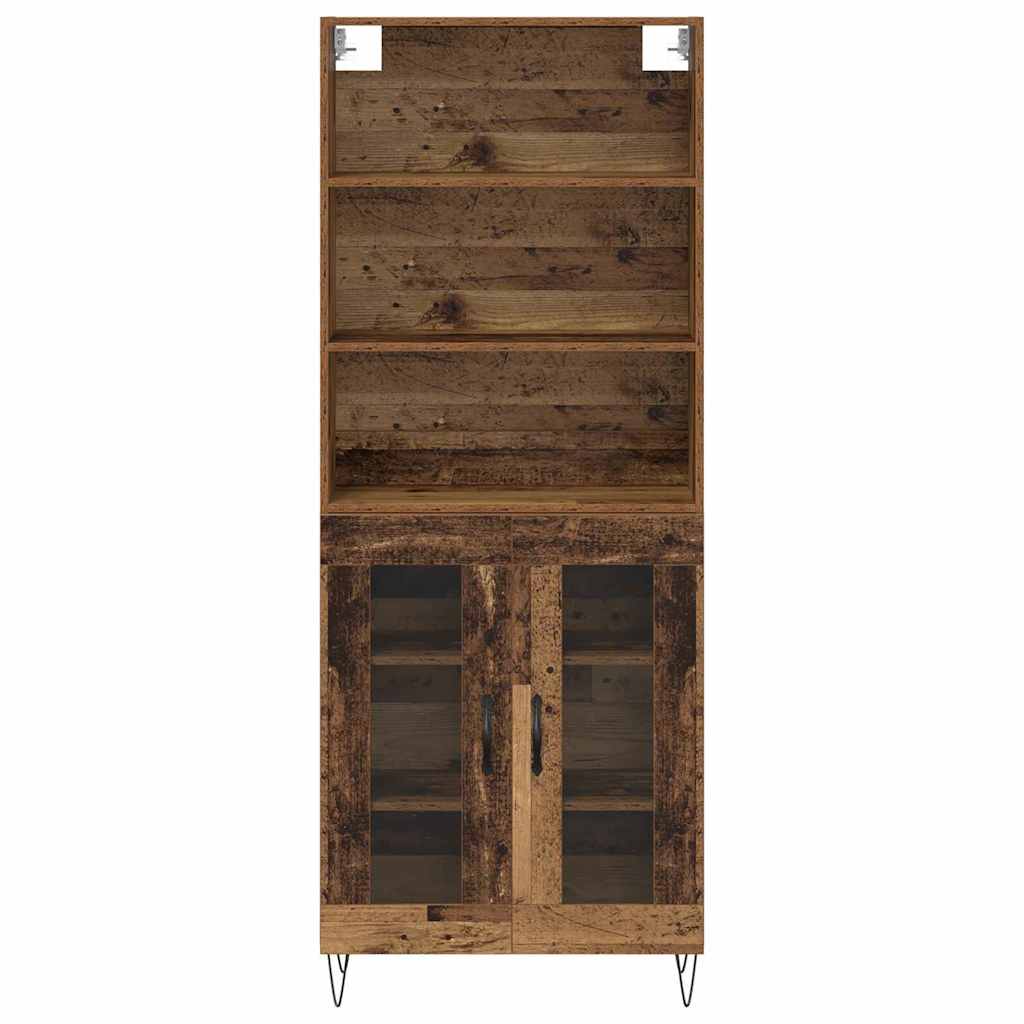 Highboard 2 stk. Gammelt træ 69,5 x 34 x 180 cm