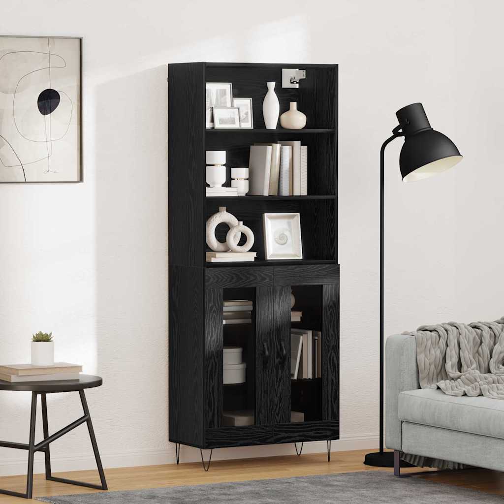 Highboard 2 stk. Sort eg 69,5 x 34 x 180 cm