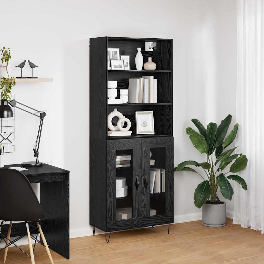 Highboard 2 stk. Sort eg 69,5 x 34 x 180 cm