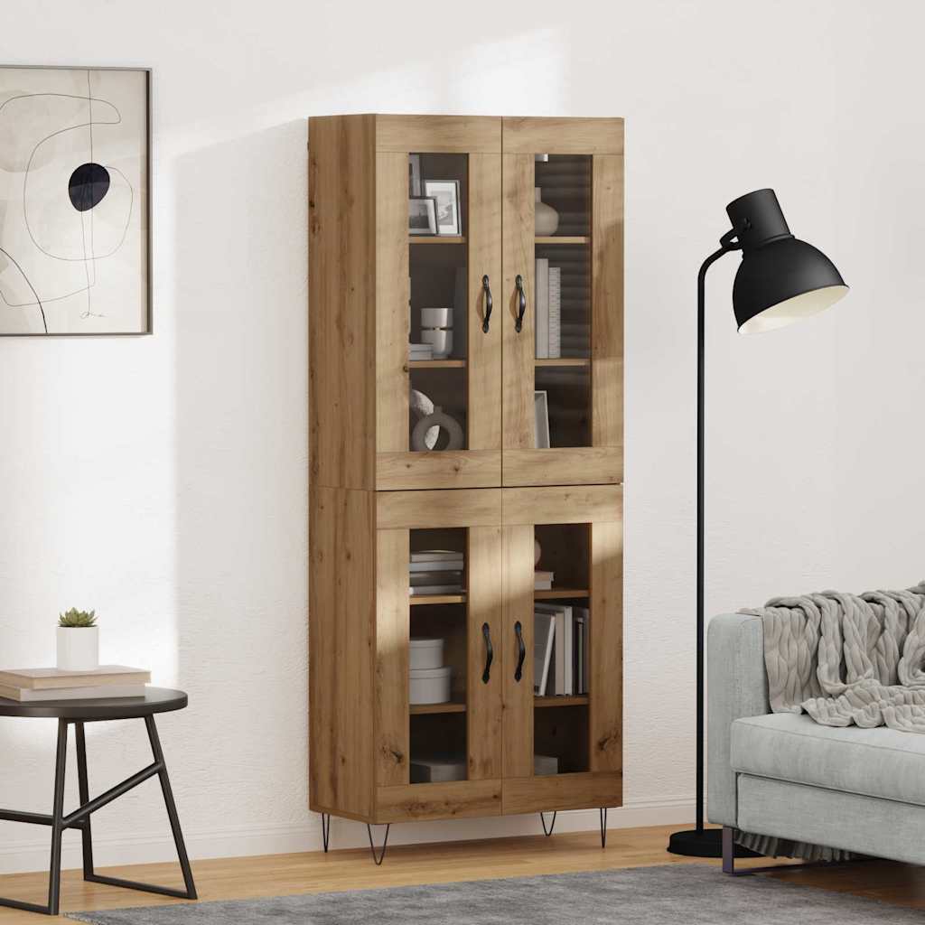 Highboard Artisan Egetræ 69,5 x 34 x 90 cm Konstrueret træ