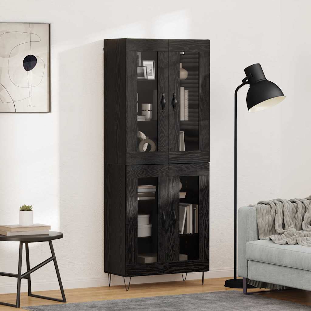Highboard Sort eg 69,5 x 34 x 90 cm Konstrueret træ