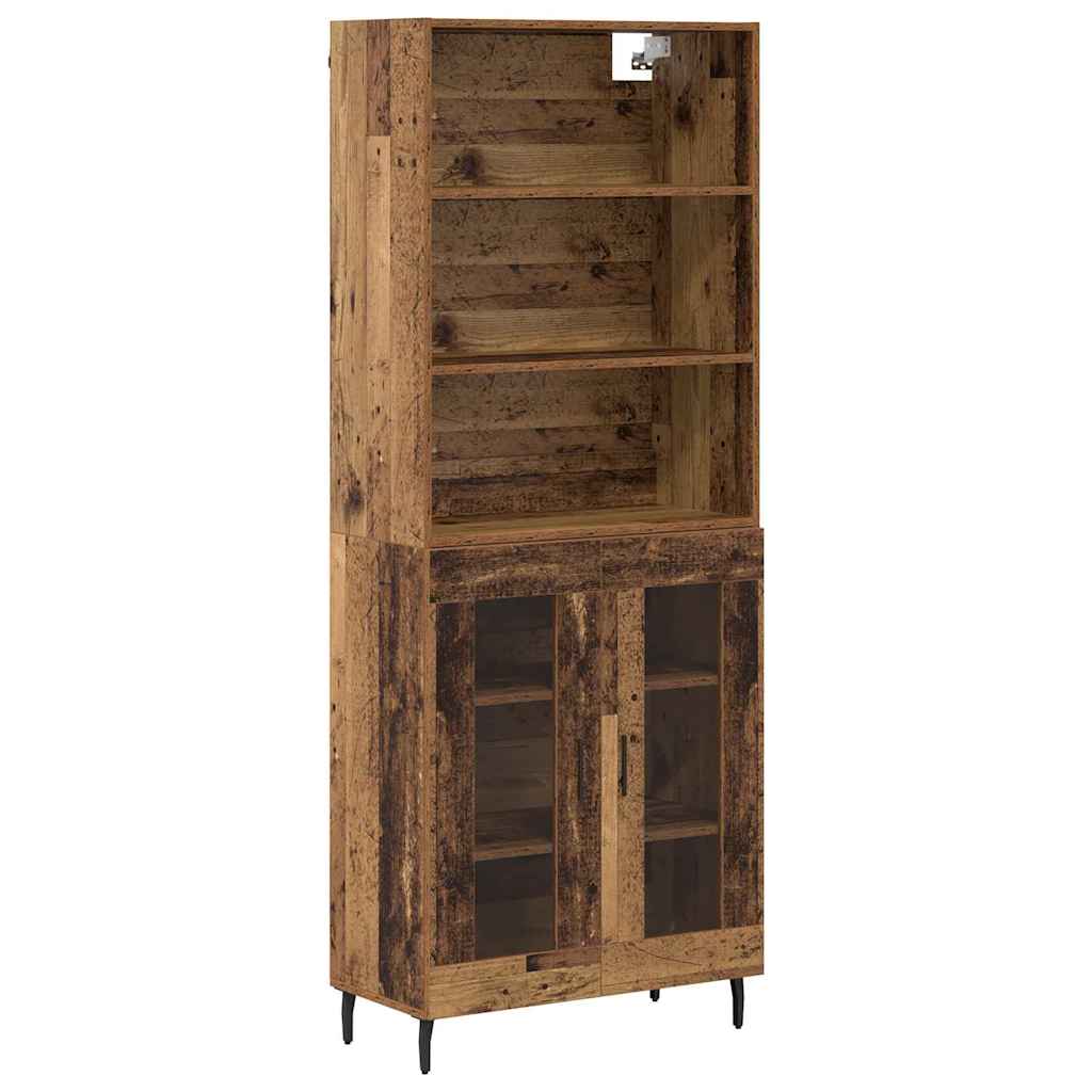 Highboard 2 stk. Gammelt træ 69,5 x 32,5 x 180 cm