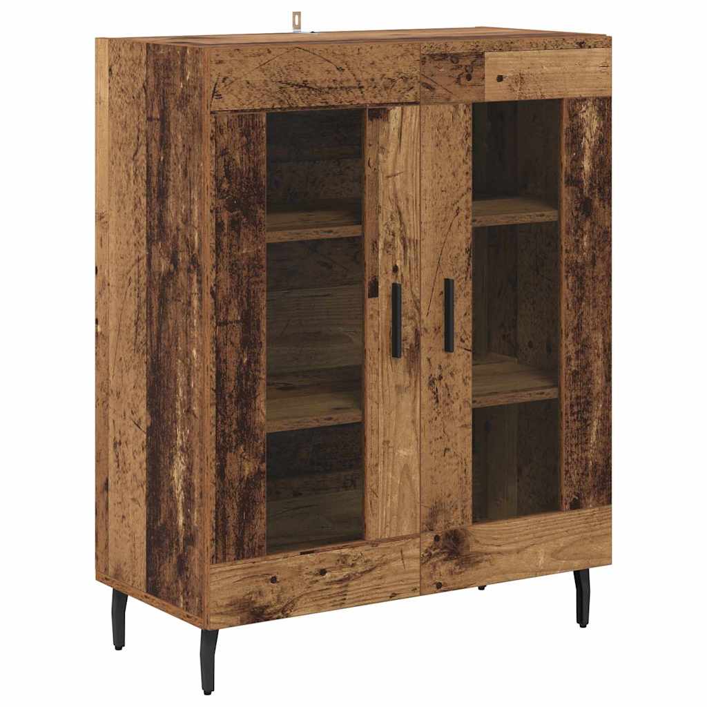 Highboard 2 stk. Gammelt træ 69,5 x 32,5 x 180 cm