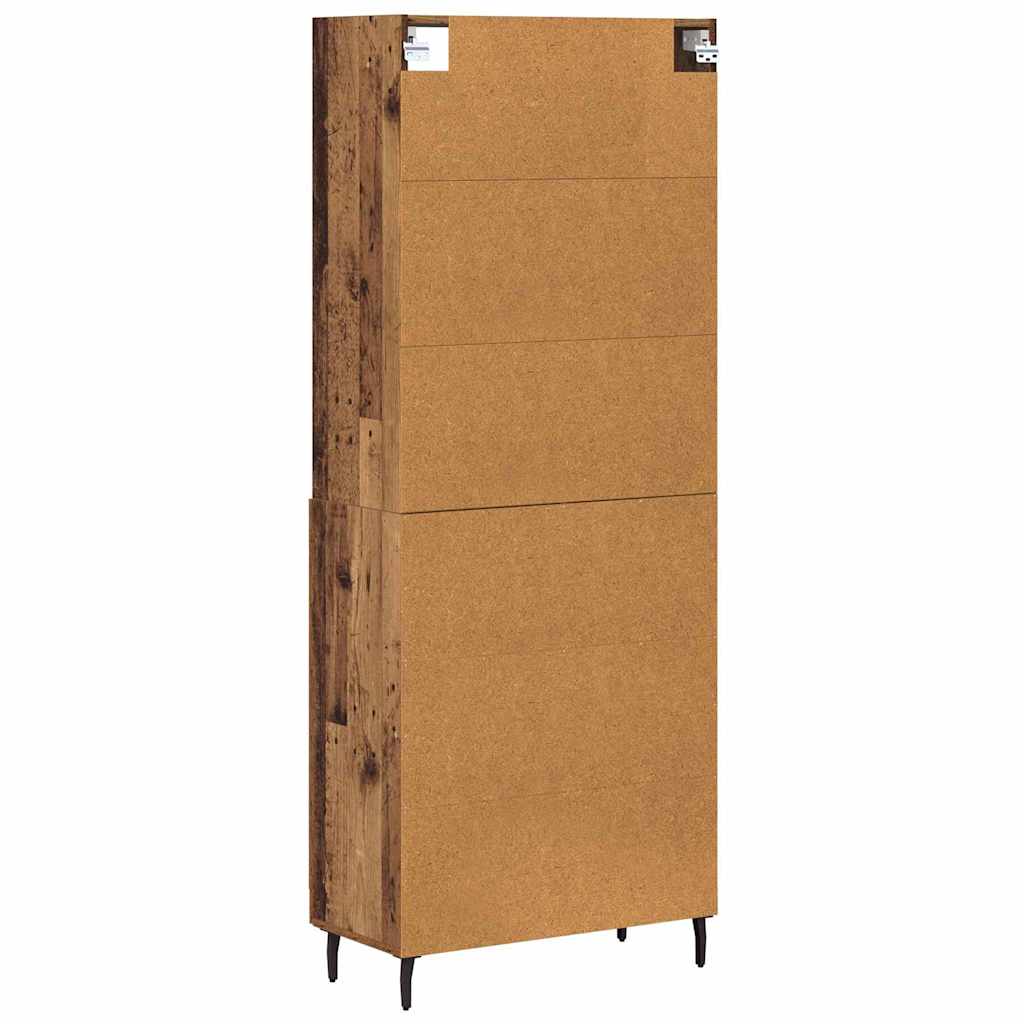 Highboard 2 stk. Gammelt træ 69,5 x 32,5 x 180 cm