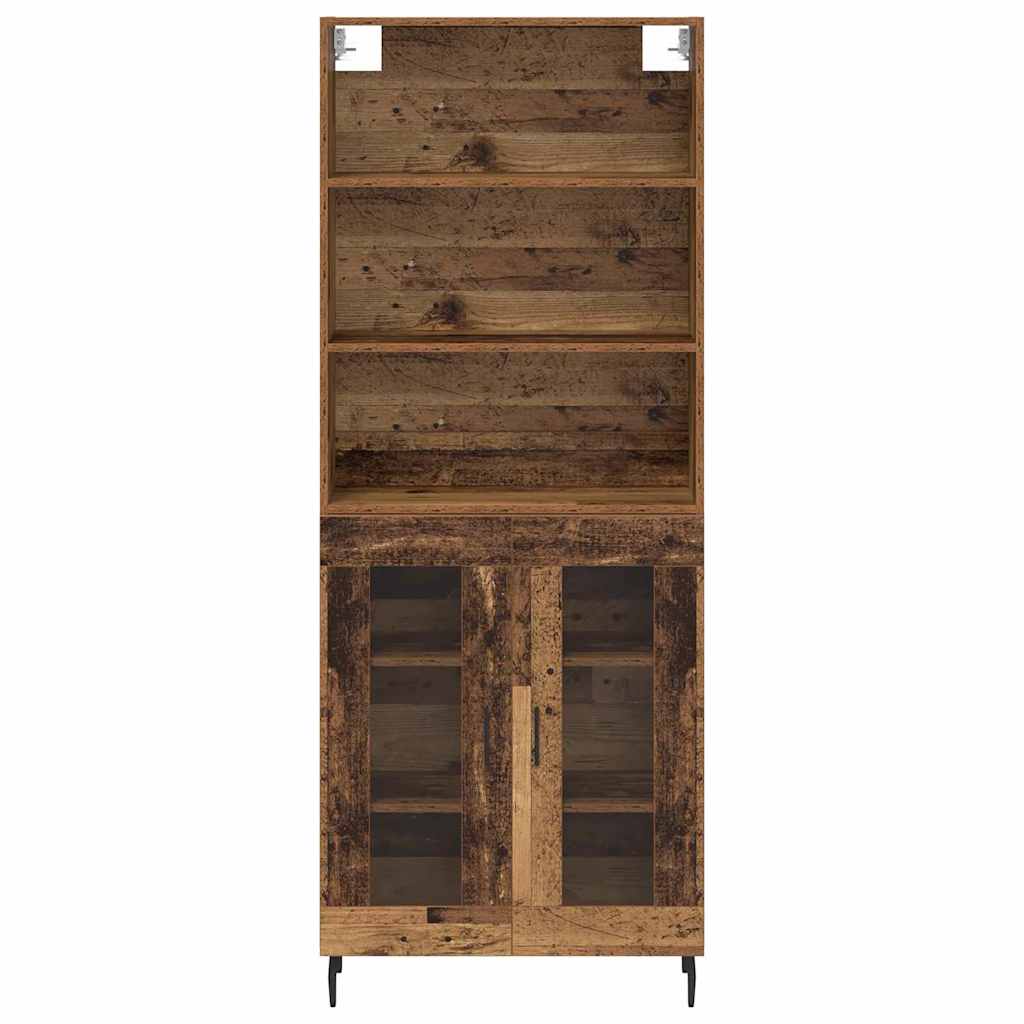 Highboard 2 stk. Gammelt træ 69,5 x 32,5 x 180 cm