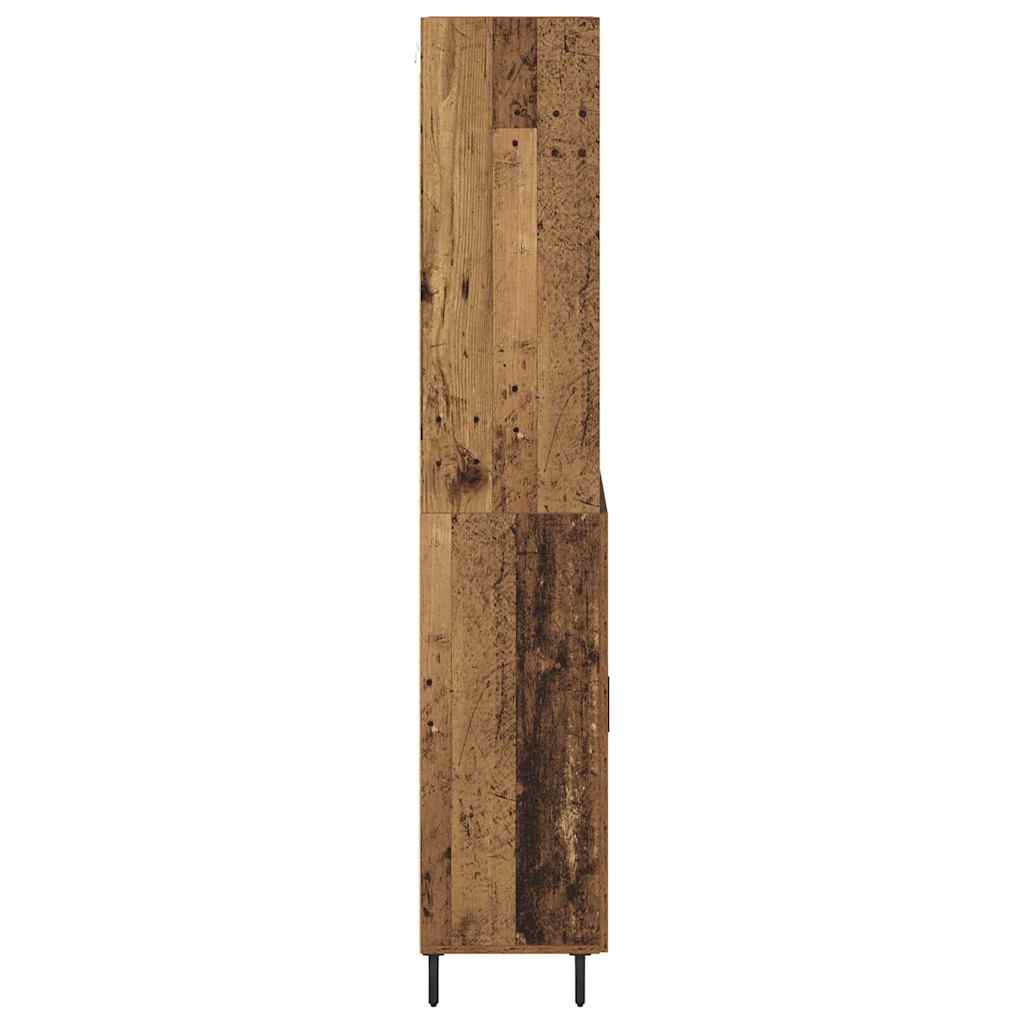 Highboard 2 stk. Gammelt træ 69,5 x 32,5 x 180 cm