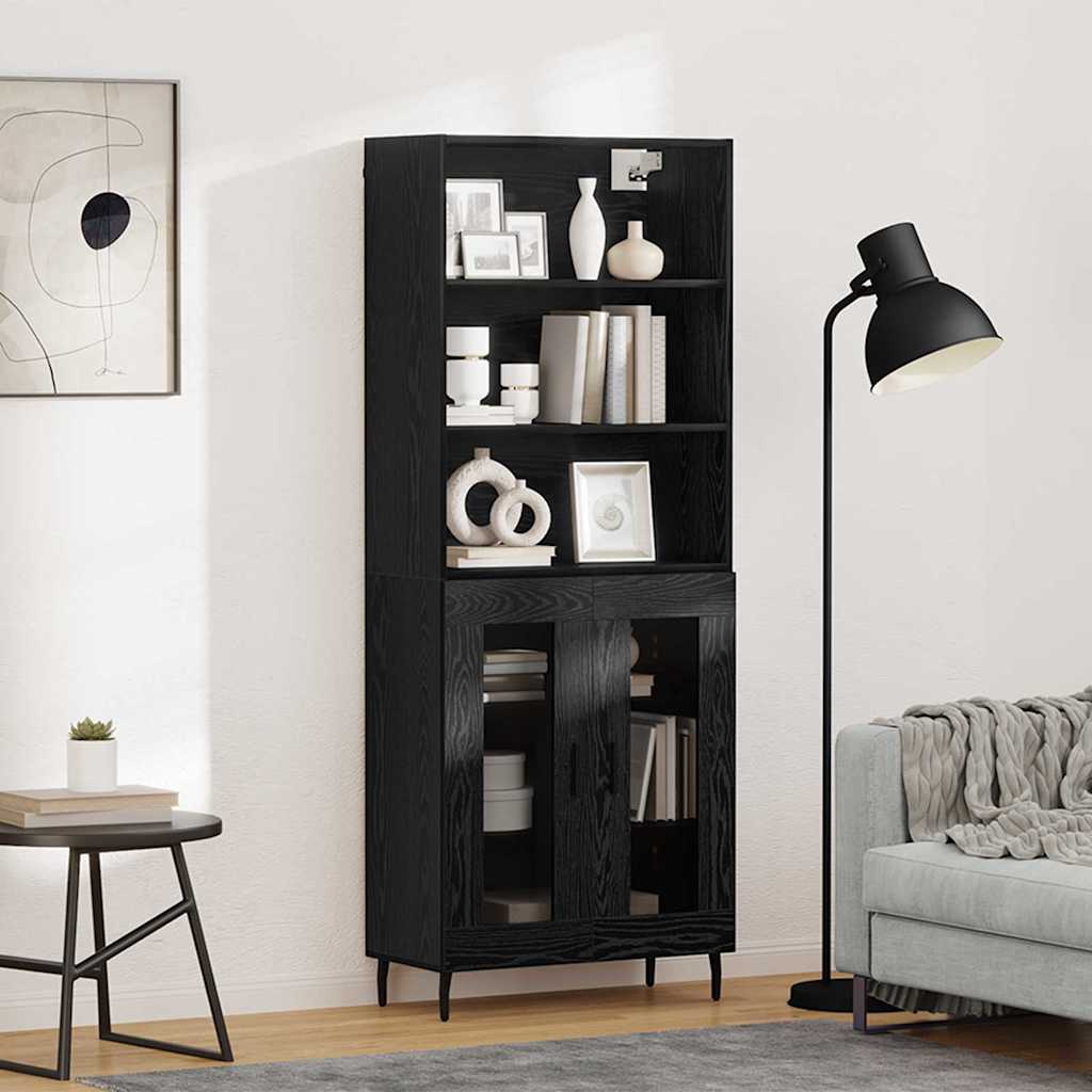 Highboard 2 stk. Sort eg 69,5 x 32,5 x 180 cm Konstrueret træ
