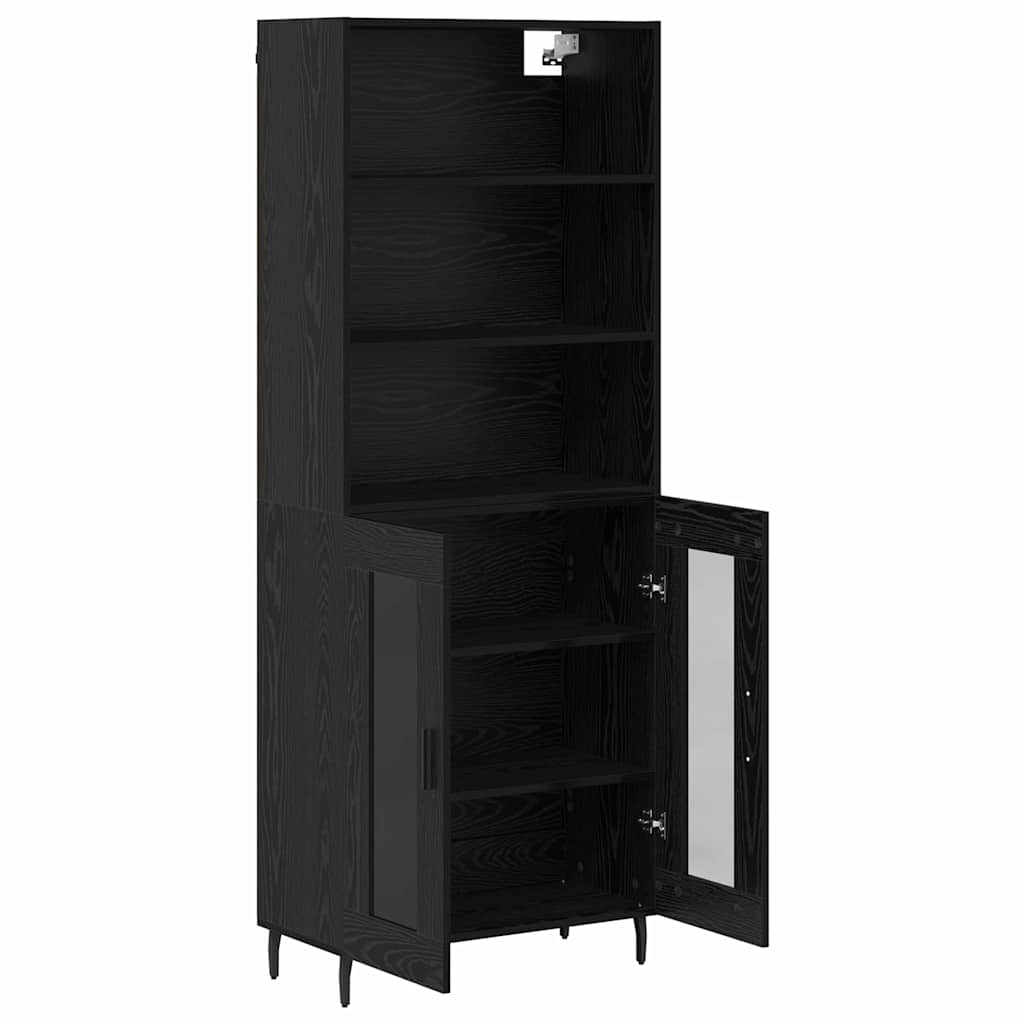 Highboard 2 stk. Sort eg 69,5 x 32,5 x 180 cm Konstrueret træ