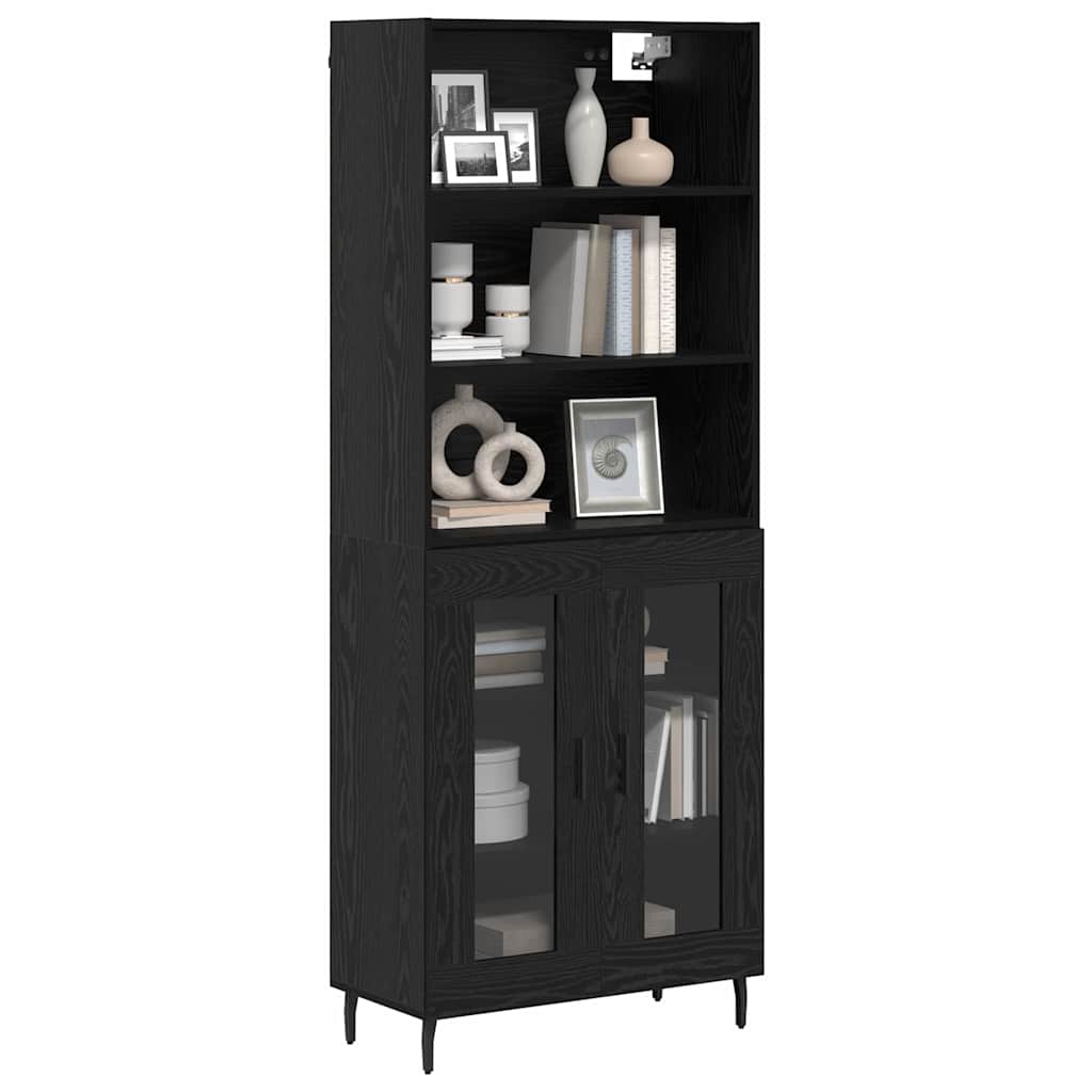 Highboard 2 stk. Sort eg 69,5 x 32,5 x 180 cm Konstrueret træ