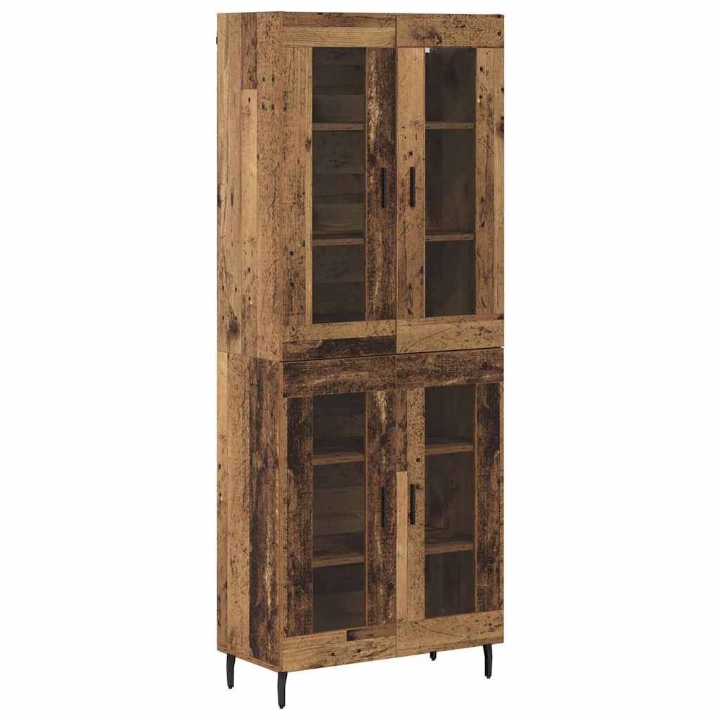 Highboard 2 stk. Gammelt træ 69,5 x 34 x 180 cm Konstrueret træ