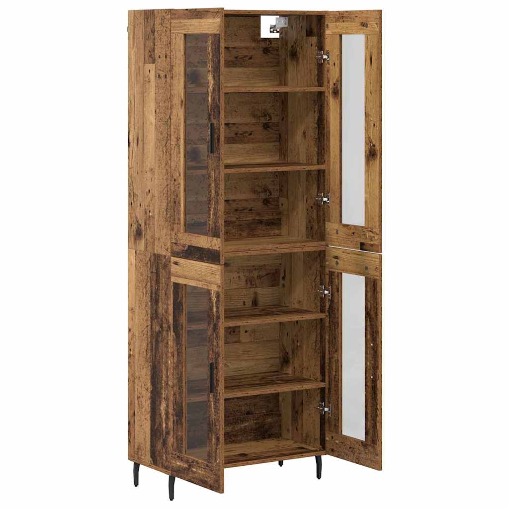 Highboard 2 stk. Gammelt træ 69,5 x 34 x 180 cm Konstrueret træ