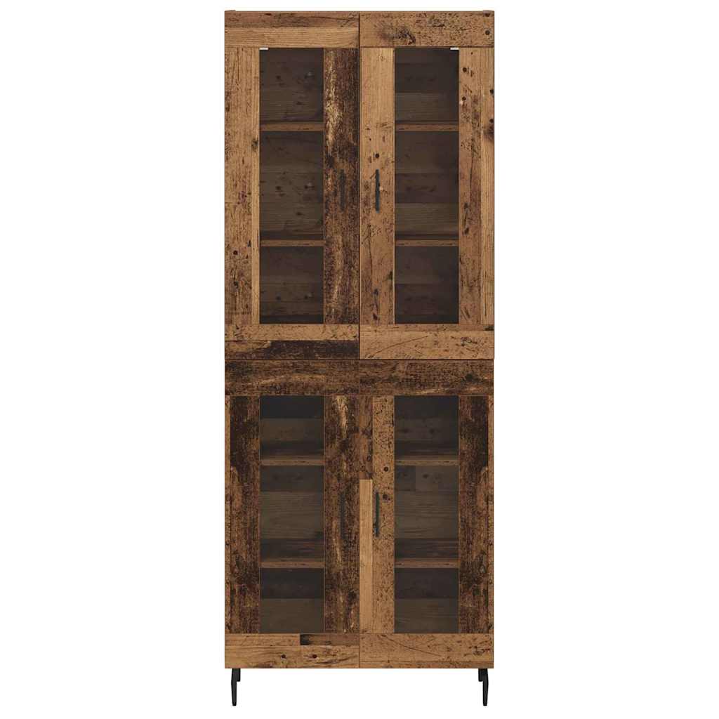 Highboard 2 stk. Gammelt træ 69,5 x 34 x 180 cm Konstrueret træ
