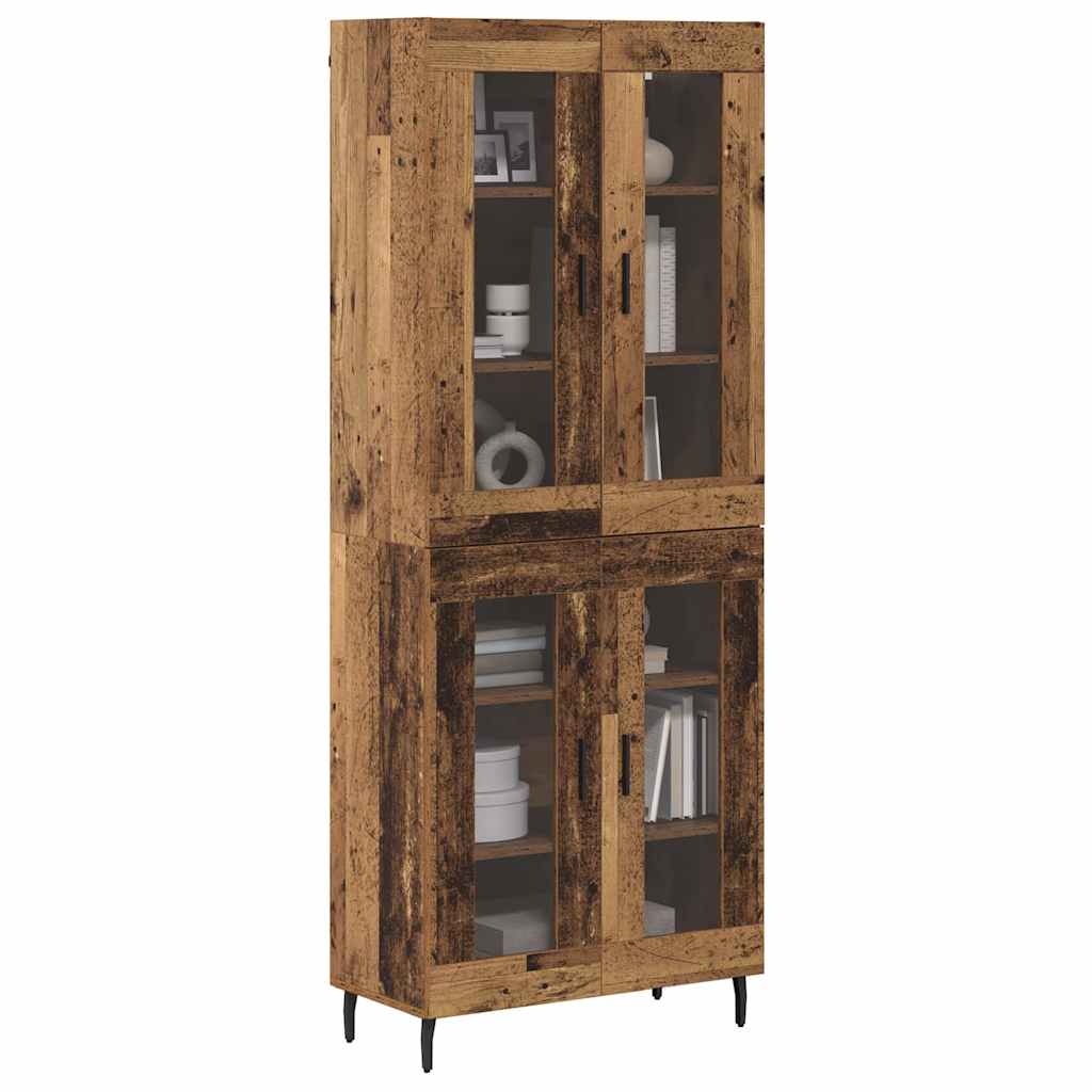 Highboard 2 stk. Gammelt træ 69,5 x 34 x 180 cm Konstrueret træ