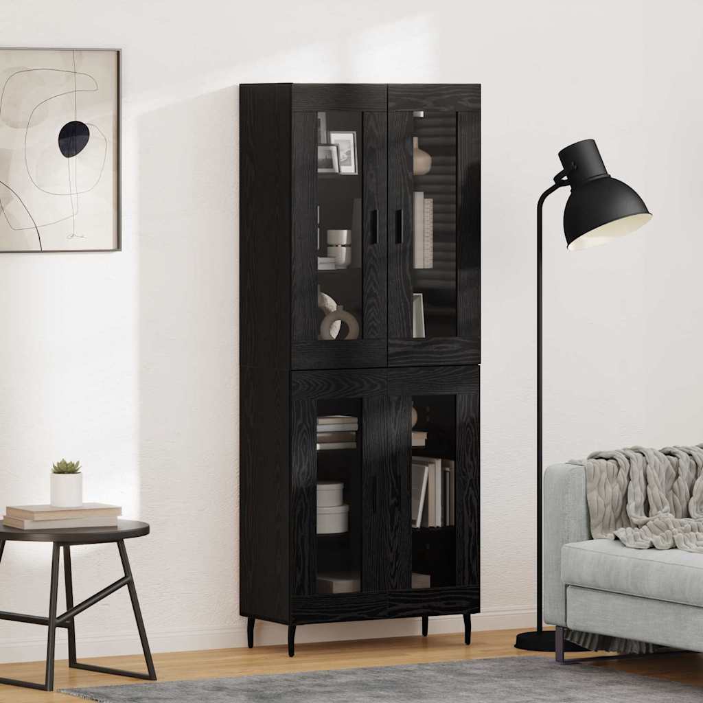 Highboard 2 stk. Sort eg 69,5 x 34 x 180 cm Konstrueret træ