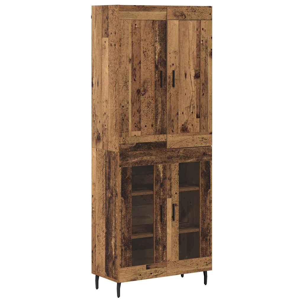 Highboard 2 stk. Gammelt træ 69,5 x 34 x 180 cm Konstrueret træ