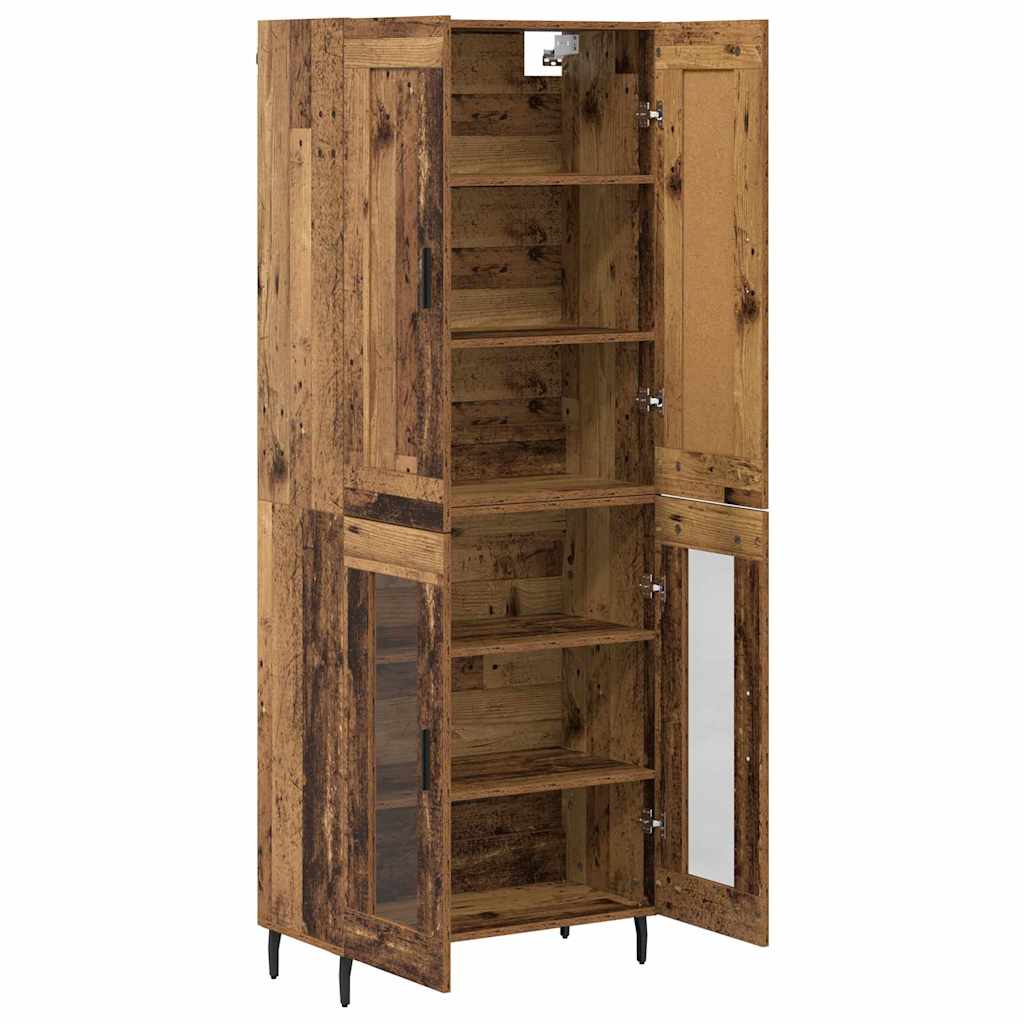 Highboard 2 stk. Gammelt træ 69,5 x 34 x 180 cm Konstrueret træ