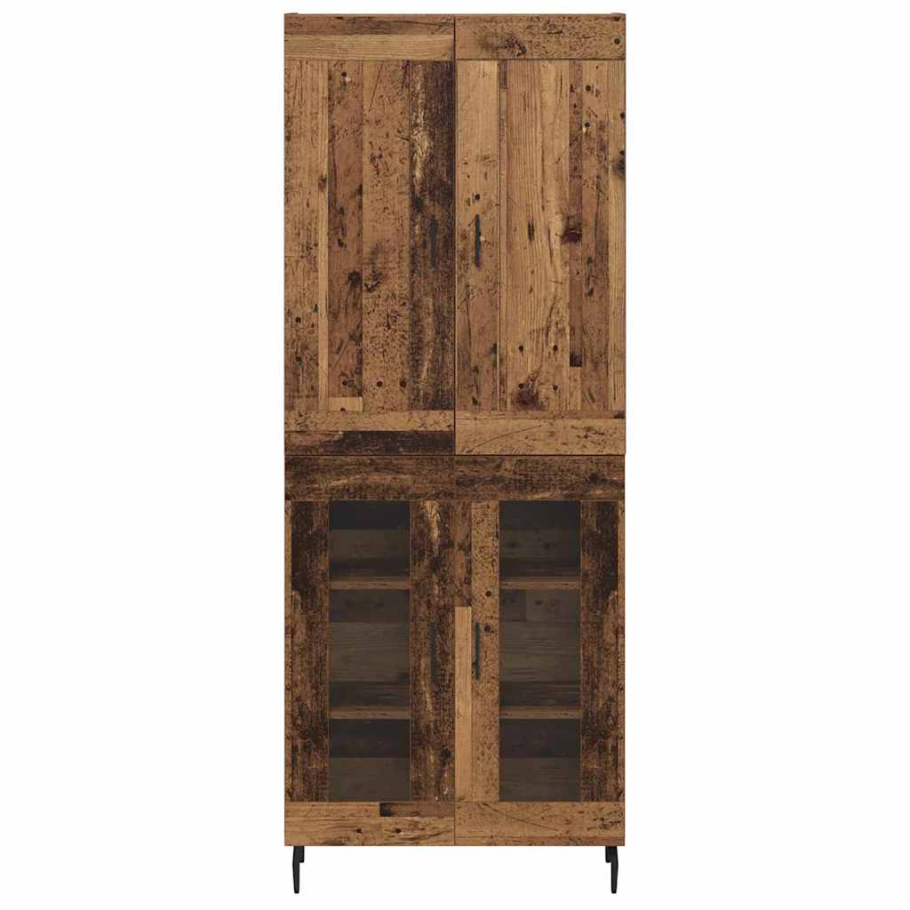 Highboard 2 stk. Gammelt træ 69,5 x 34 x 180 cm Konstrueret træ