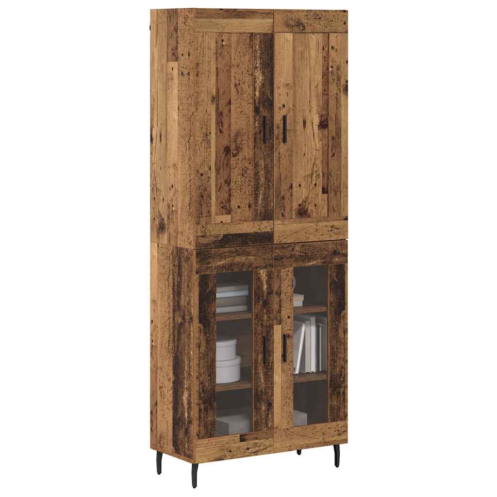 Highboard 2 stk. Gammelt træ 69,5 x 34 x 180 cm Konstrueret træ