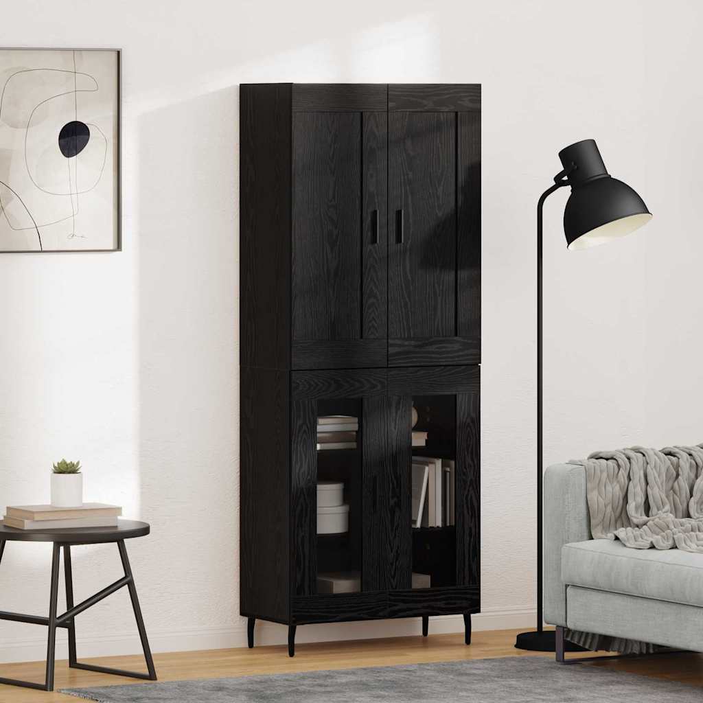 Highboard 2 stk. Sort eg 69,5 x 34 x 180 cm Konstrueret træ