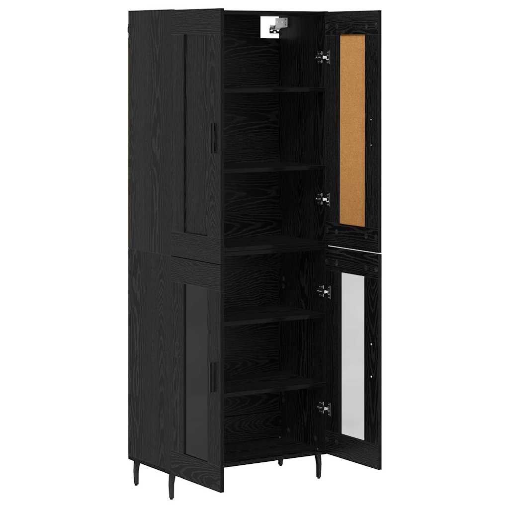Highboard 2 stk. Sort eg 69,5 x 34 x 180 cm Konstrueret træ