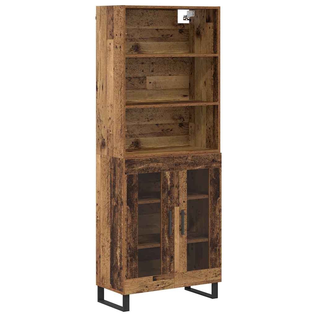 Highboard 2 stk. Gammelt træ 69,5 x 34 x 180 cm