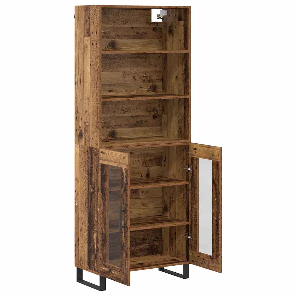Highboard 2 stk. Gammelt træ 69,5 x 34 x 180 cm