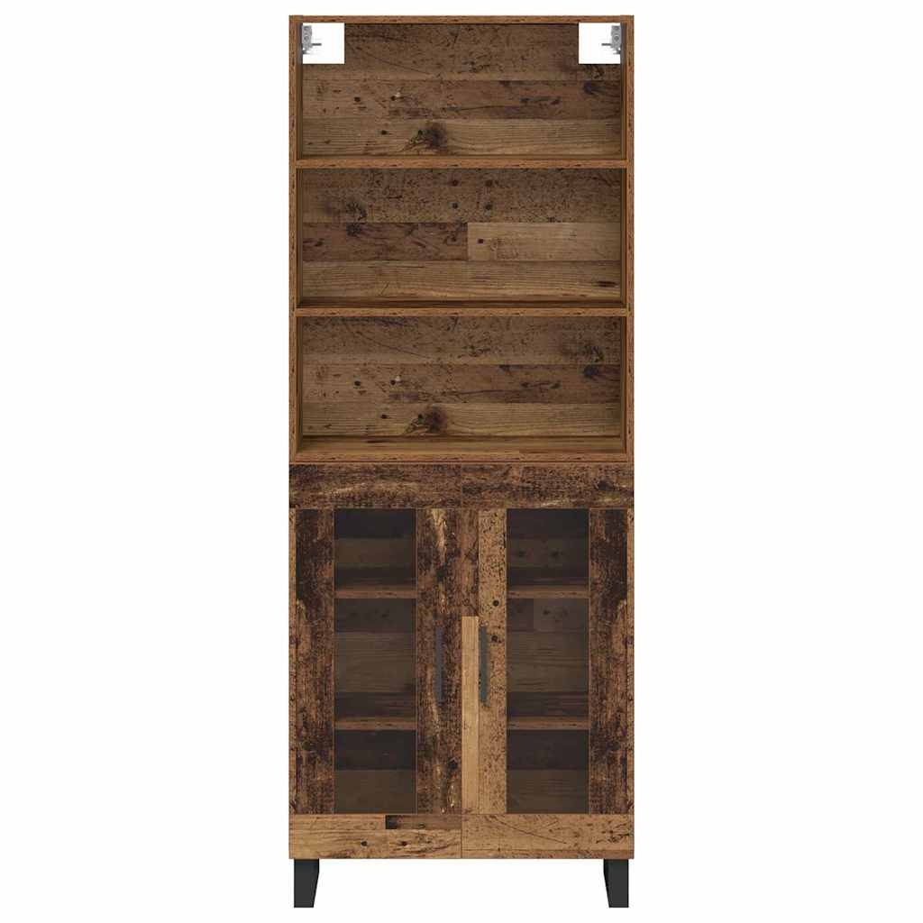 Highboard 2 stk. Gammelt træ 69,5 x 34 x 180 cm