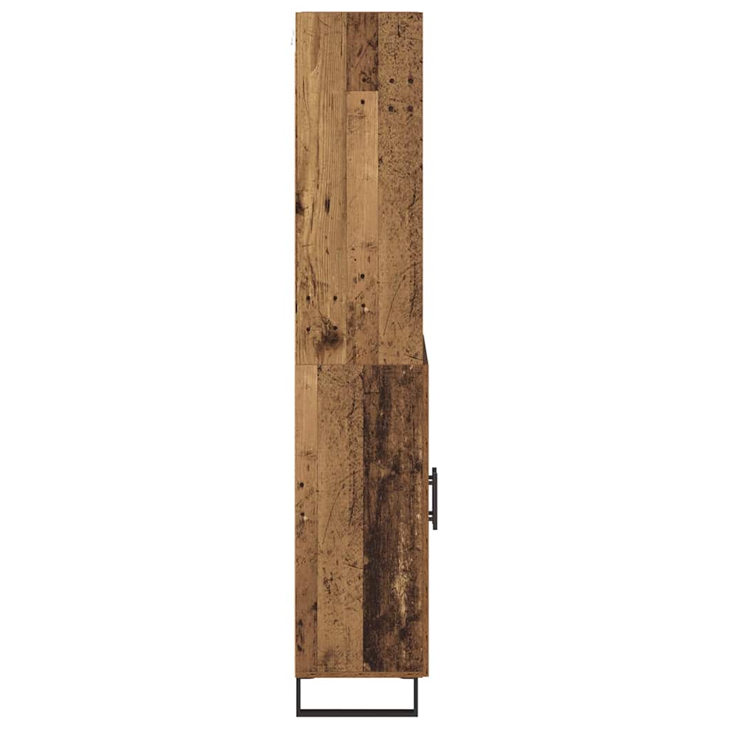Highboard 2 stk. Gammelt træ 69,5 x 34 x 180 cm