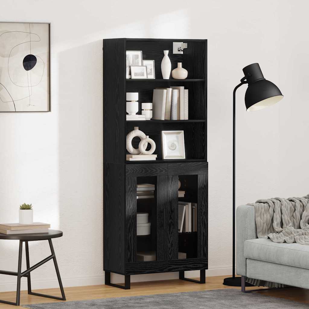 Highboard 2 stk. Sort eg 69,5 x 34 x 180 cm