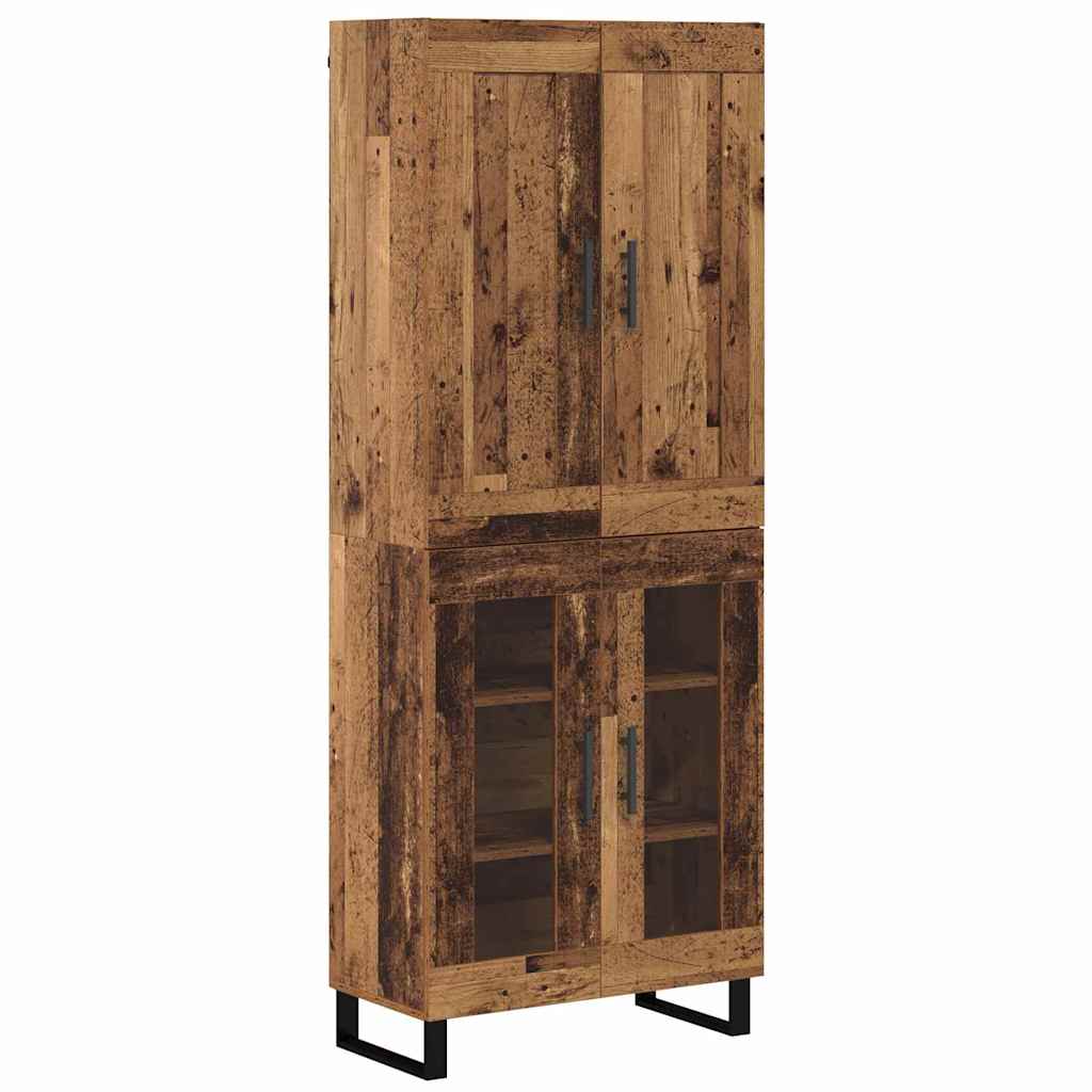Highboard 2 stk. Gammelt træ 69,5 x 34 x 180 cm
