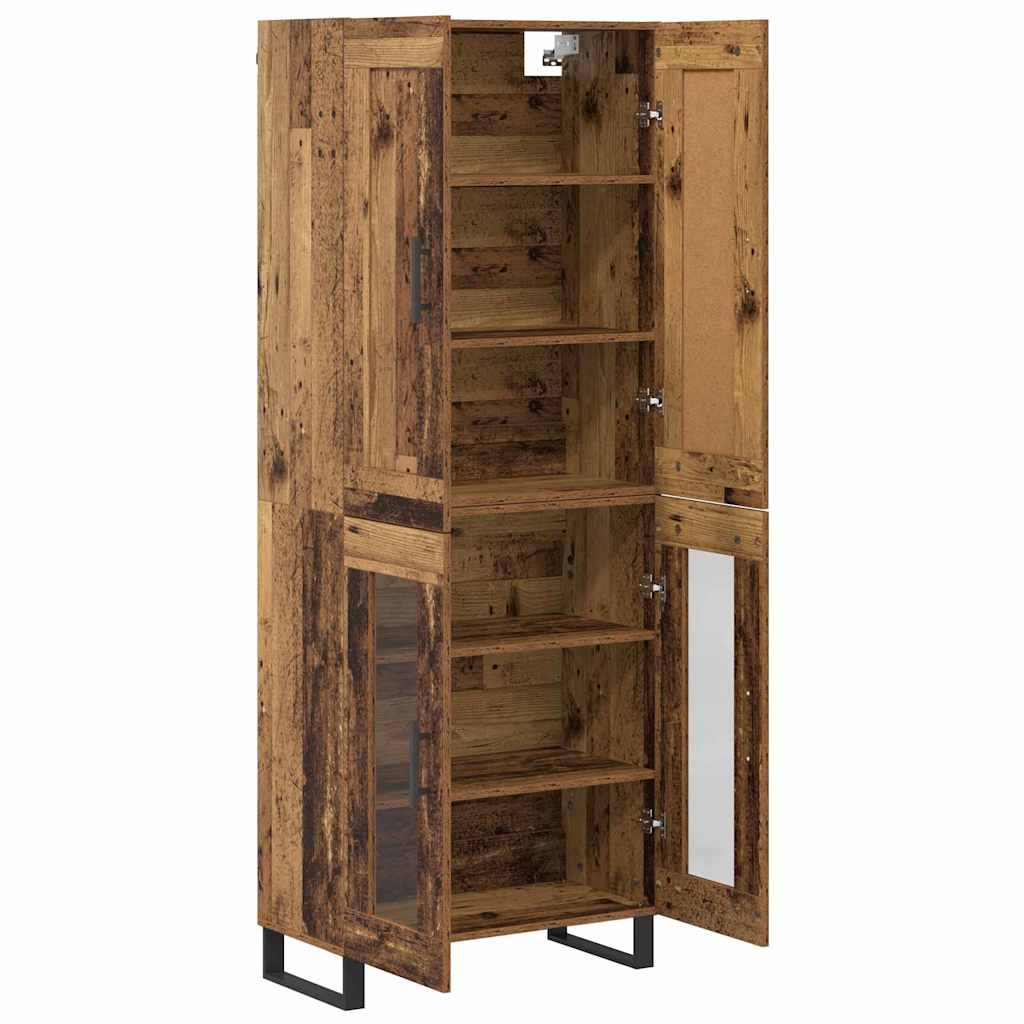 Highboard 2 stk. Gammelt træ 69,5 x 34 x 180 cm