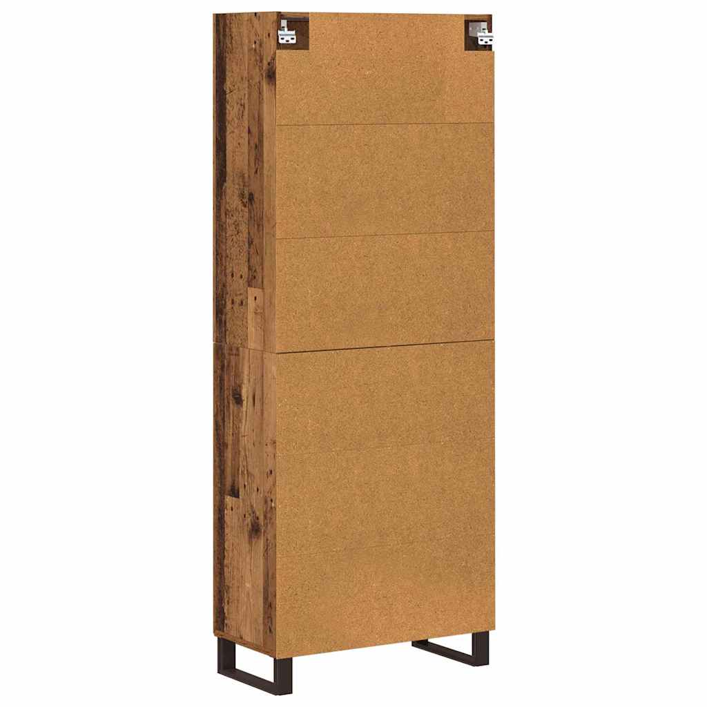 Highboard 2 stk. Gammelt træ 69,5 x 34 x 180 cm