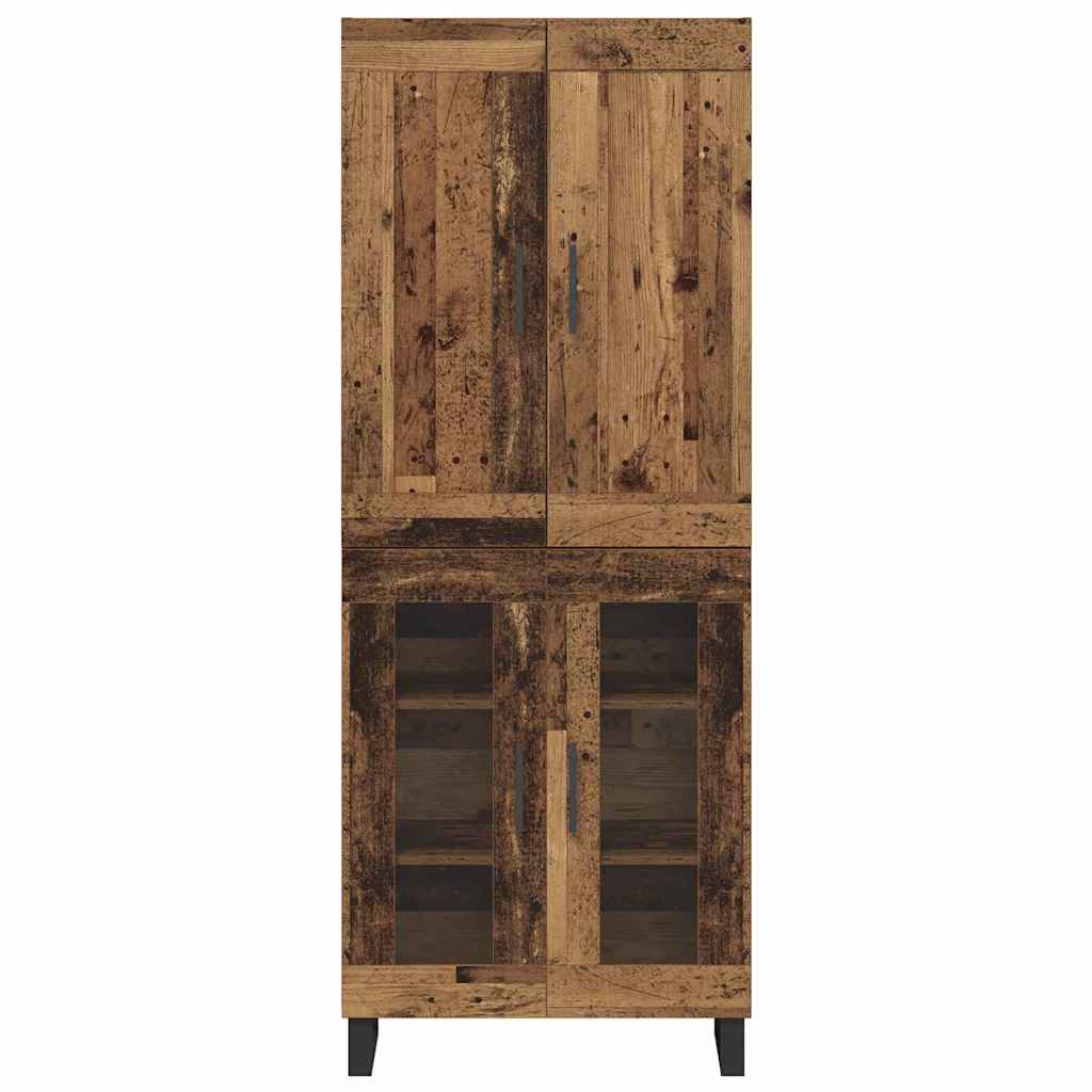 Highboard 2 stk. Gammelt træ 69,5 x 34 x 180 cm