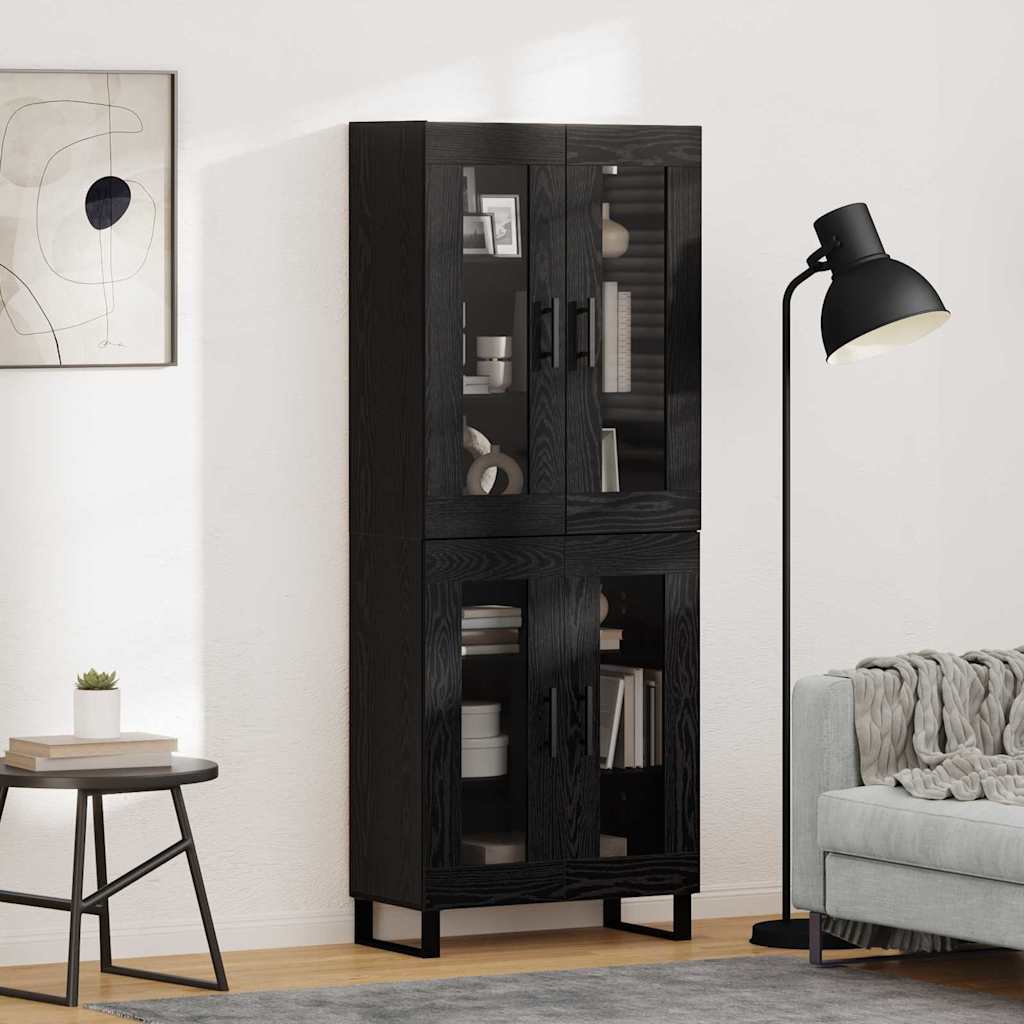 Highboard 2 stk. Sort eg 69,5 x 34 x 180 cm Konstrueret træ