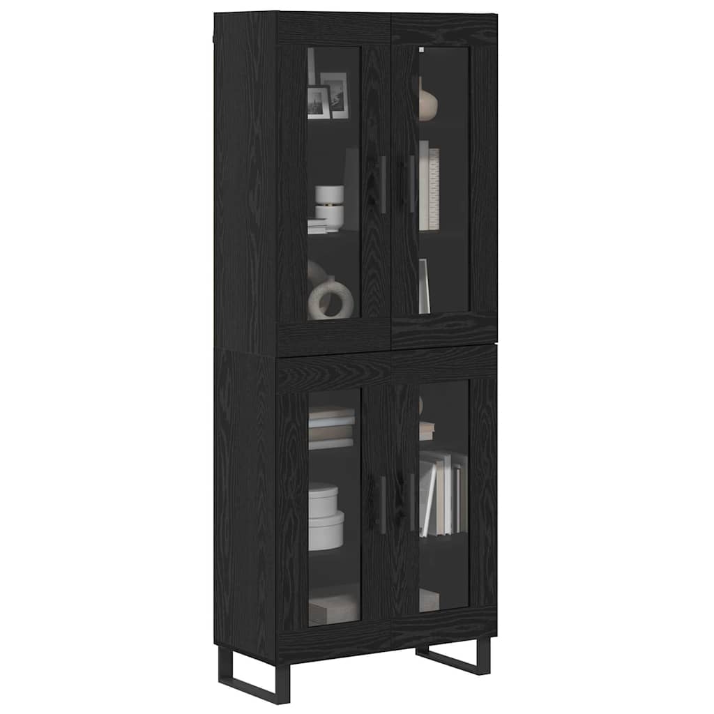 Highboard 2 stk. Sort eg 69,5 x 34 x 180 cm Konstrueret træ