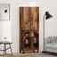 Highboard 2 stk. Gammelt træ 69,5 x 34 x 180 cm