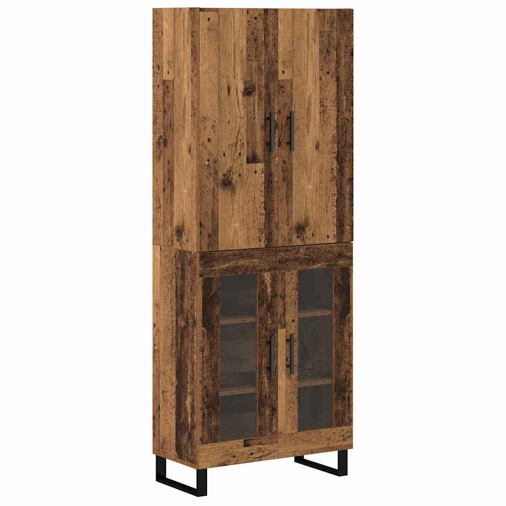 Highboard 2 stk. Gammelt træ 69,5 x 34 x 180 cm