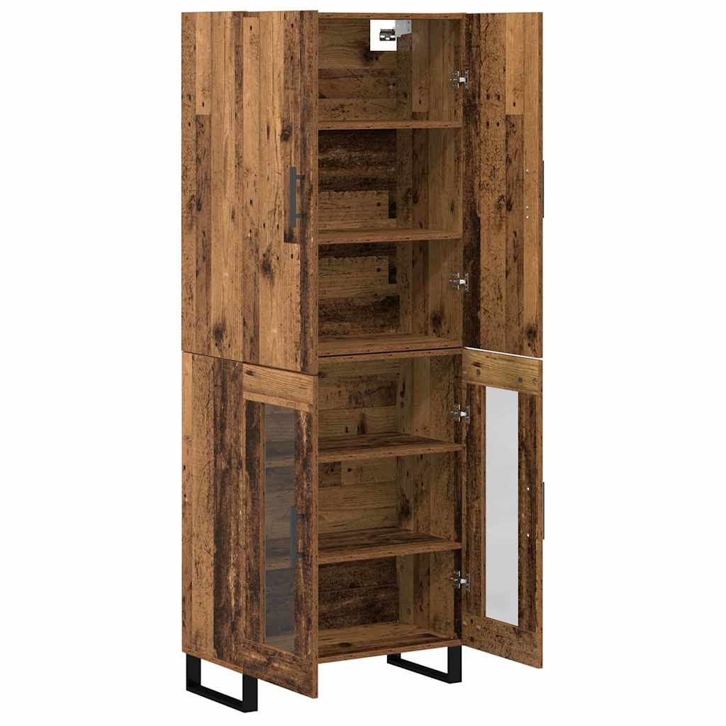 Highboard 2 stk. Gammelt træ 69,5 x 34 x 180 cm
