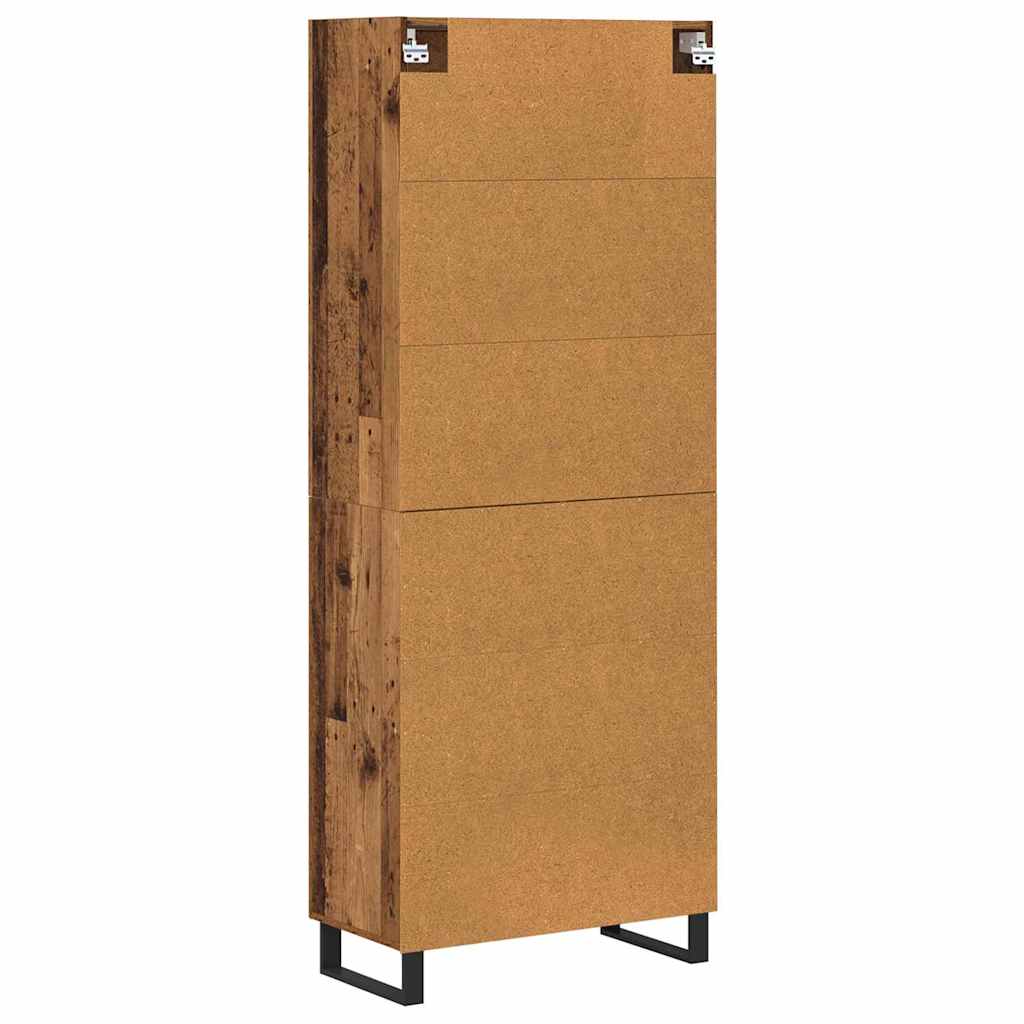 Highboard 2 stk. Gammelt træ 69,5 x 34 x 180 cm