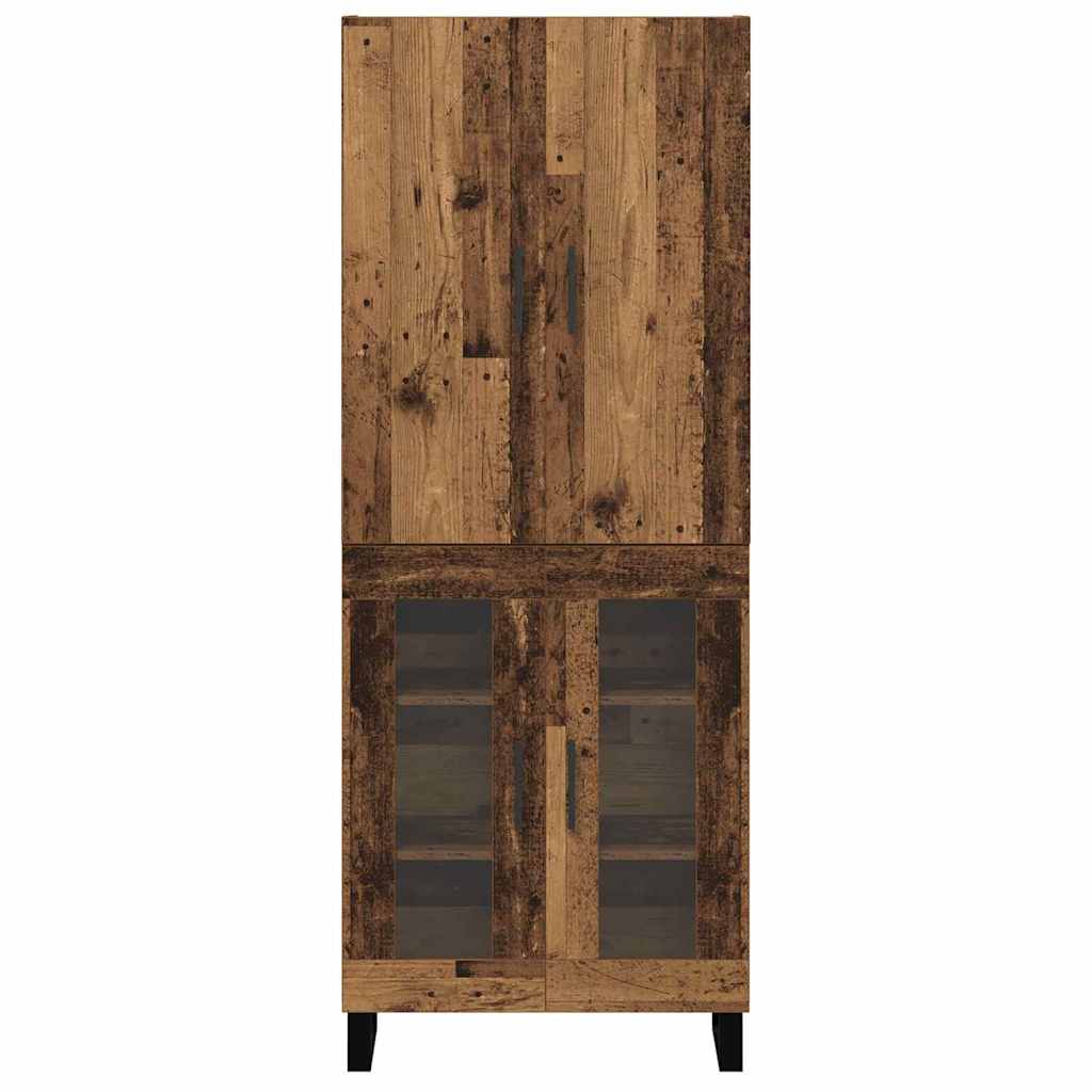 Highboard 2 stk. Gammelt træ 69,5 x 34 x 180 cm