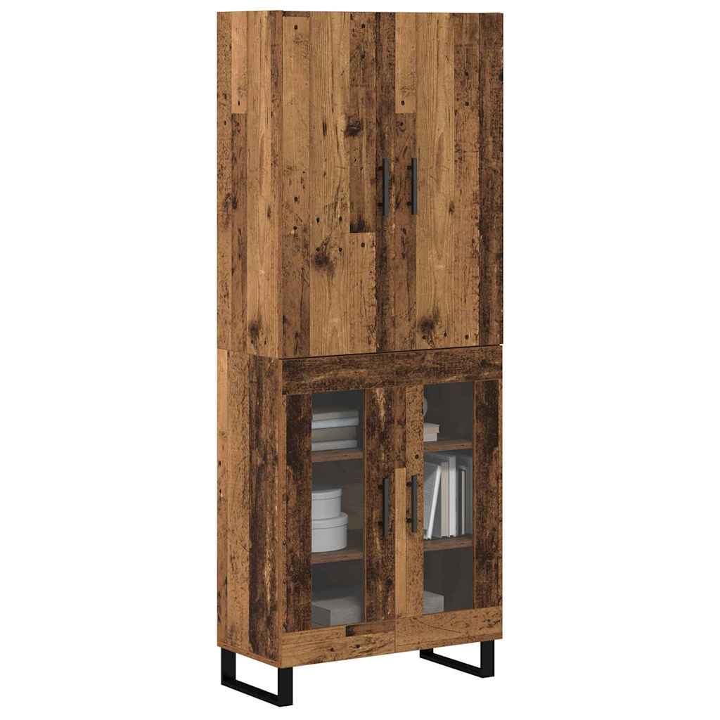 Highboard 2 stk. Gammelt træ 69,5 x 34 x 180 cm