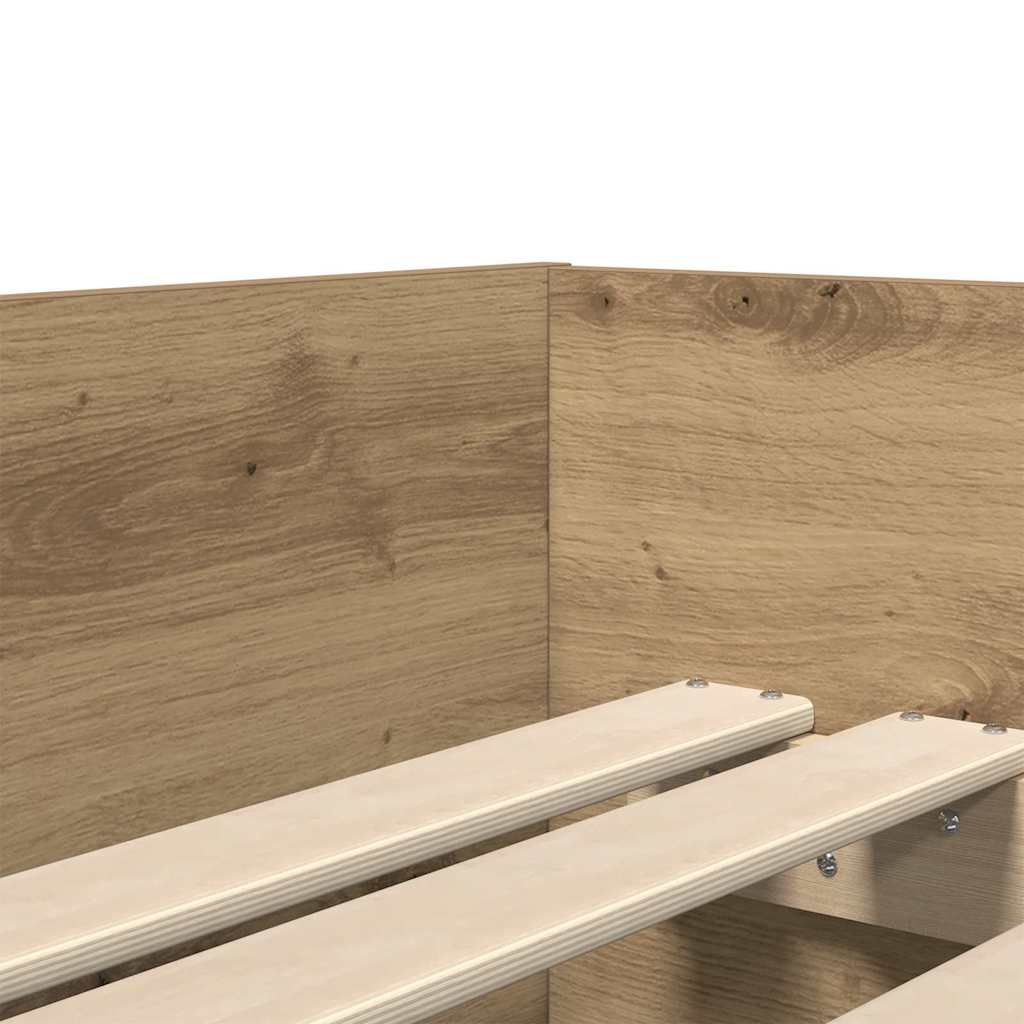 Sengestel med skuffe Artisan Egetræ 90 x 200 cm Massiv fyrretræ